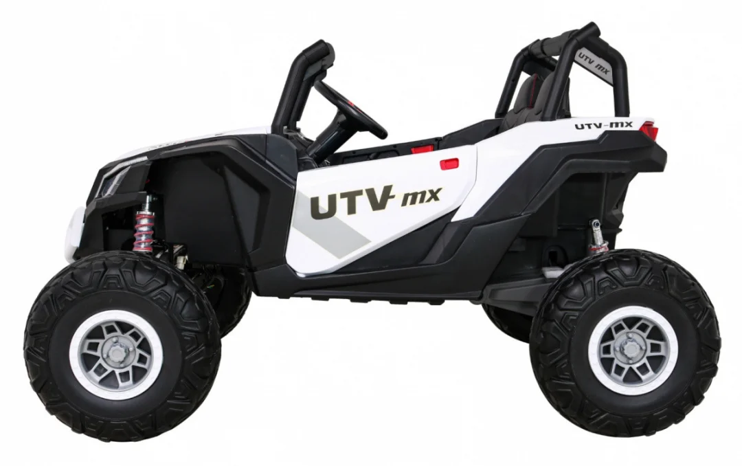 UTV-MX Dječji akumulatorski buggy bijeli + 4x4 pogon + daljinski upravljač + audio LED + kutija za pohranu + EVA + spori start, bijela_4
