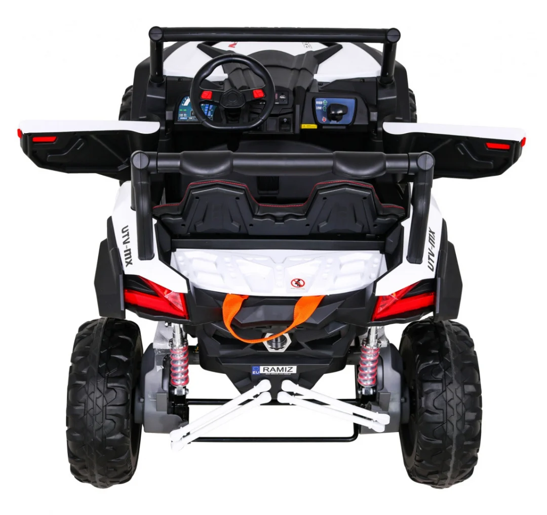 UTV-MX Dječji akumulatorski buggy bijeli + 4x4 pogon + daljinski upravljač + audio LED + kutija za pohranu + EVA + spori start, bijela_6