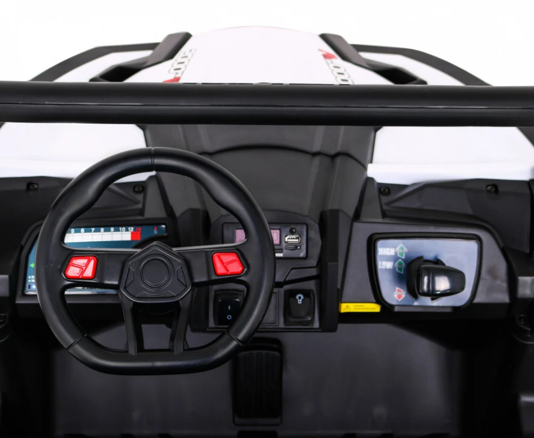 UTV-MX Dječji akumulatorski buggy bijeli + 4x4 pogon + daljinski upravljač + audio LED + kutija za pohranu + EVA + spori start, bijela_7