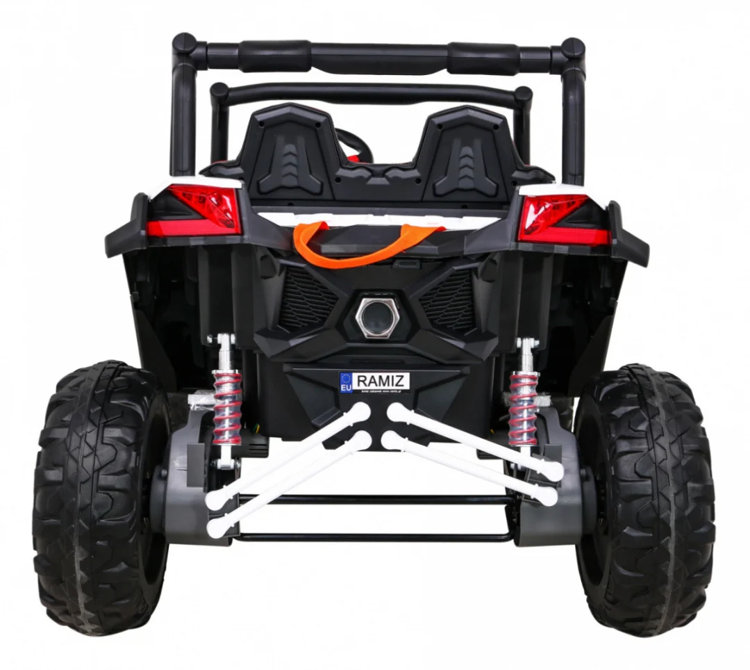 UTV-MX Dječji akumulatorski buggy bijeli + 4x4 pogon + daljinski upravljač + audio LED + kutija za pohranu + EVA + spori start, bijela_8