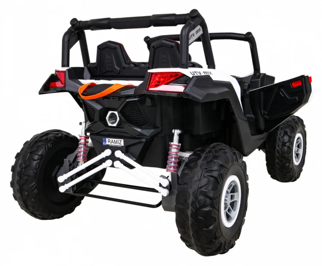 UTV-MX Dječji akumulatorski buggy bijeli + 4x4 pogon + daljinski upravljač + audio LED + kutija za pohranu + EVA + spori start, bijela_9
