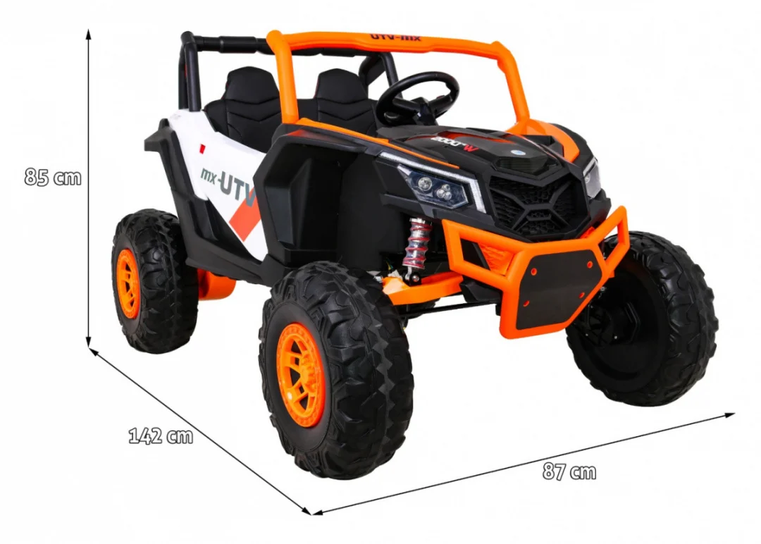 UTV-MX baterijski buggy za djecu narančasti + 4x4 pogon + daljinski upravljač + audio LED + kutija_2