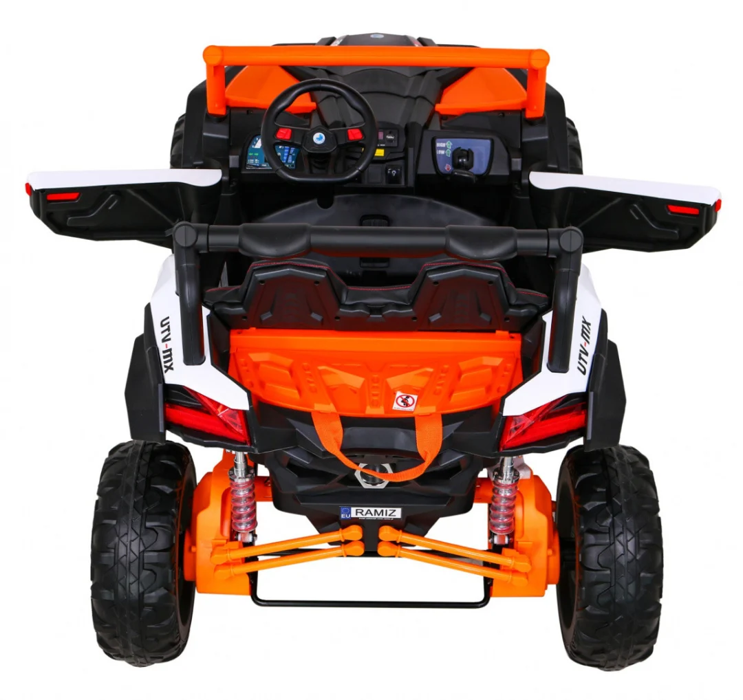 UTV-MX baterijski buggy za djecu narančasti + 4x4 pogon + daljinski upravljač + audio LED + kutija_7