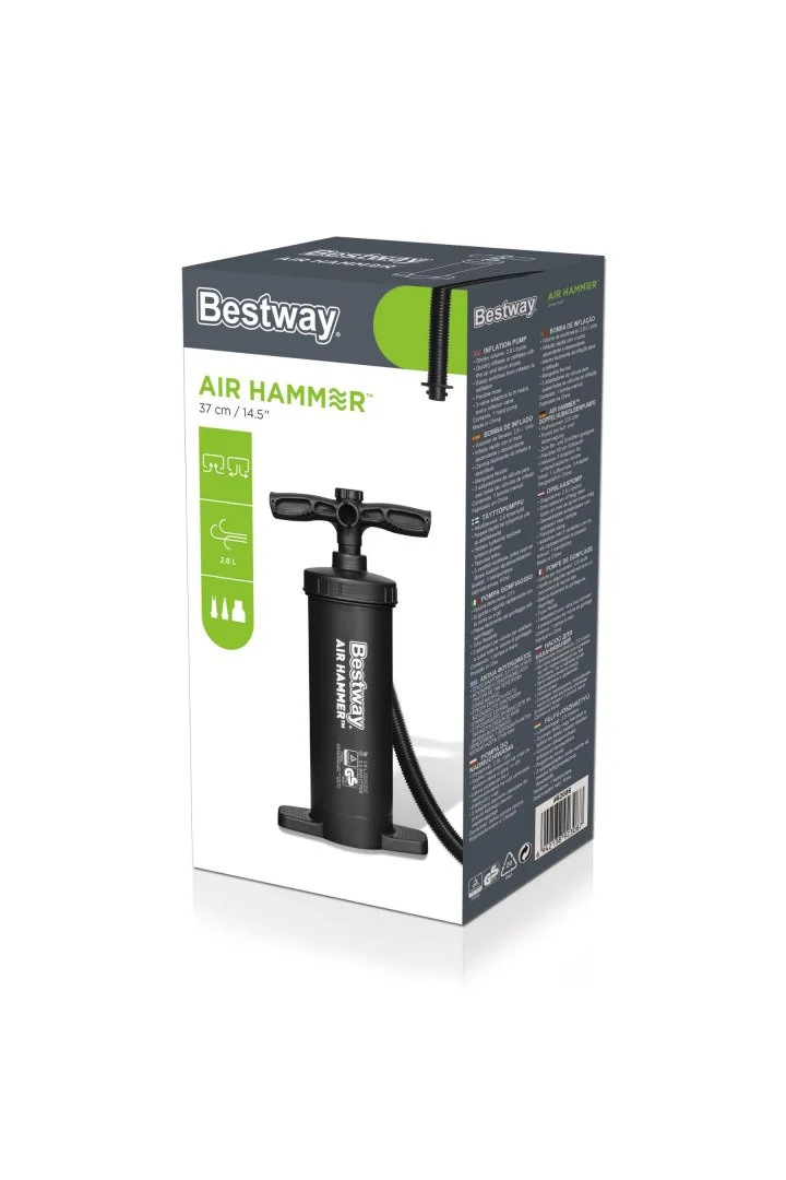 Učinkovita BESTWAY klipna ručna pumpa 2,8 l/ciklus + 3 nastavka_8