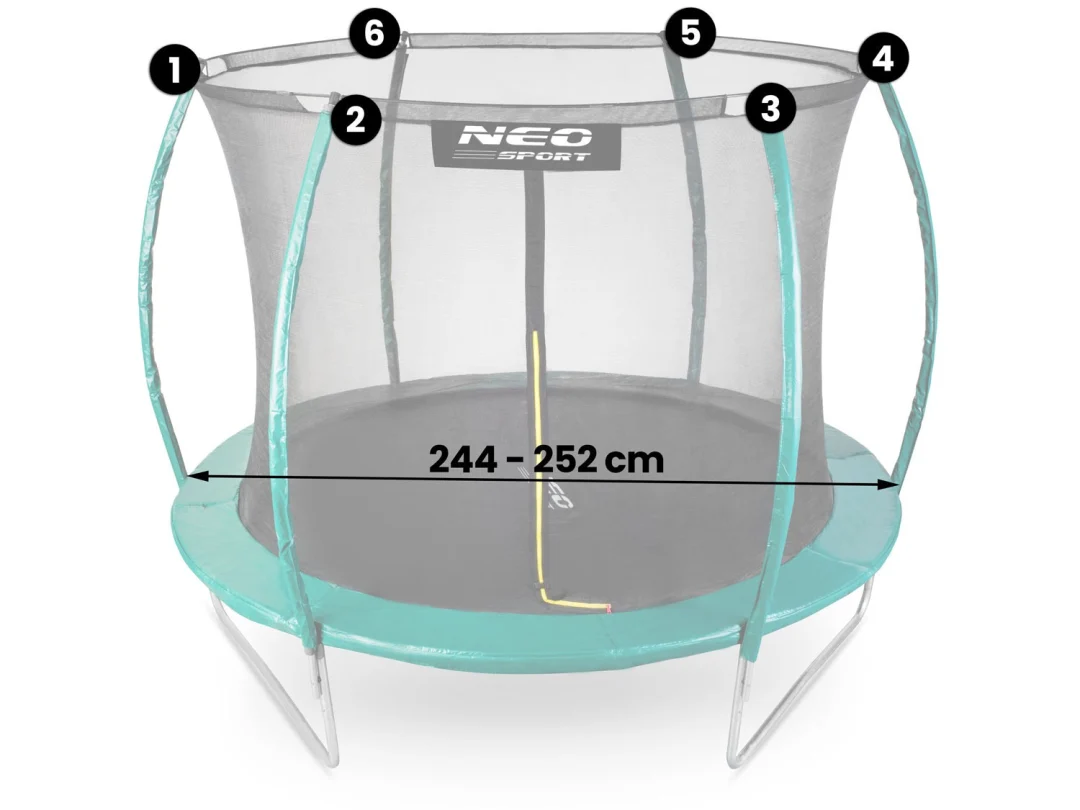 Unutarnja mreža za trampolin Neo-Sport 252 cm, 8 stopa_2