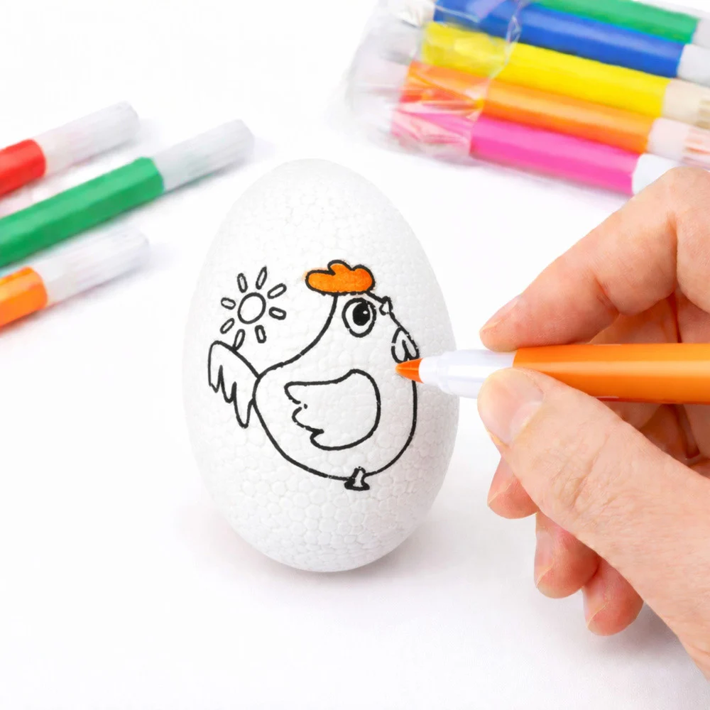 Uskrsna stiroporna jaja za bojanje motiv kokoš 6 kom_2