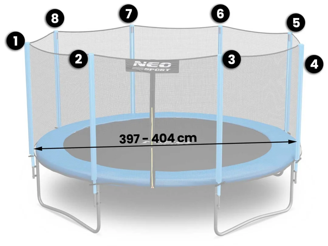 Vanjska mreža za trampolin 404 cm, 13 ft, Neo-Sport_2
