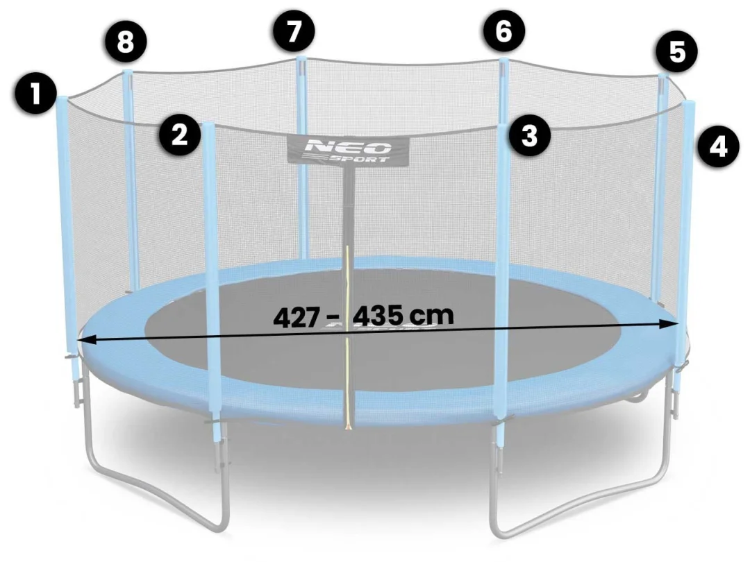Vanjska mreža za trampolin 435 cm, 14 ft, Neo-Sport_2