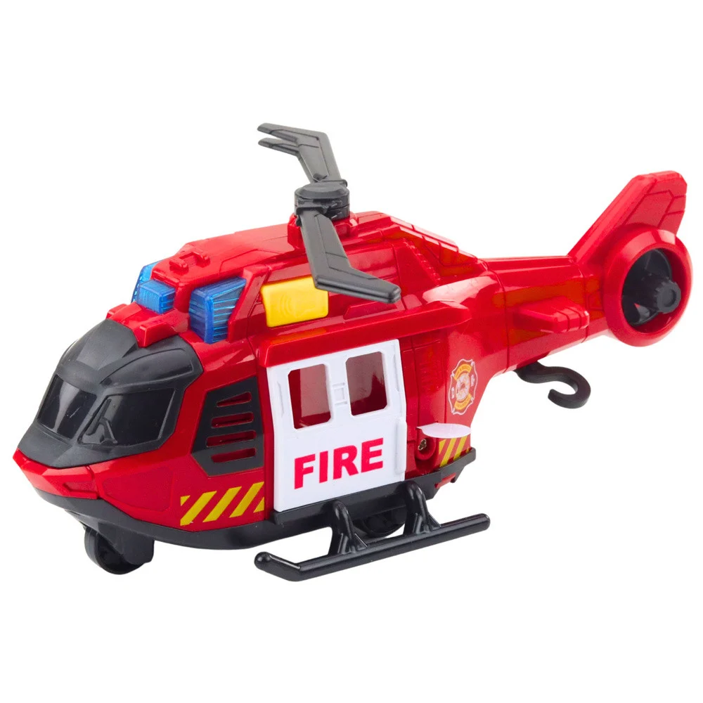 Vatrogasni helikopter s dizalicom, svjetlima i zvukovima, crveni_2