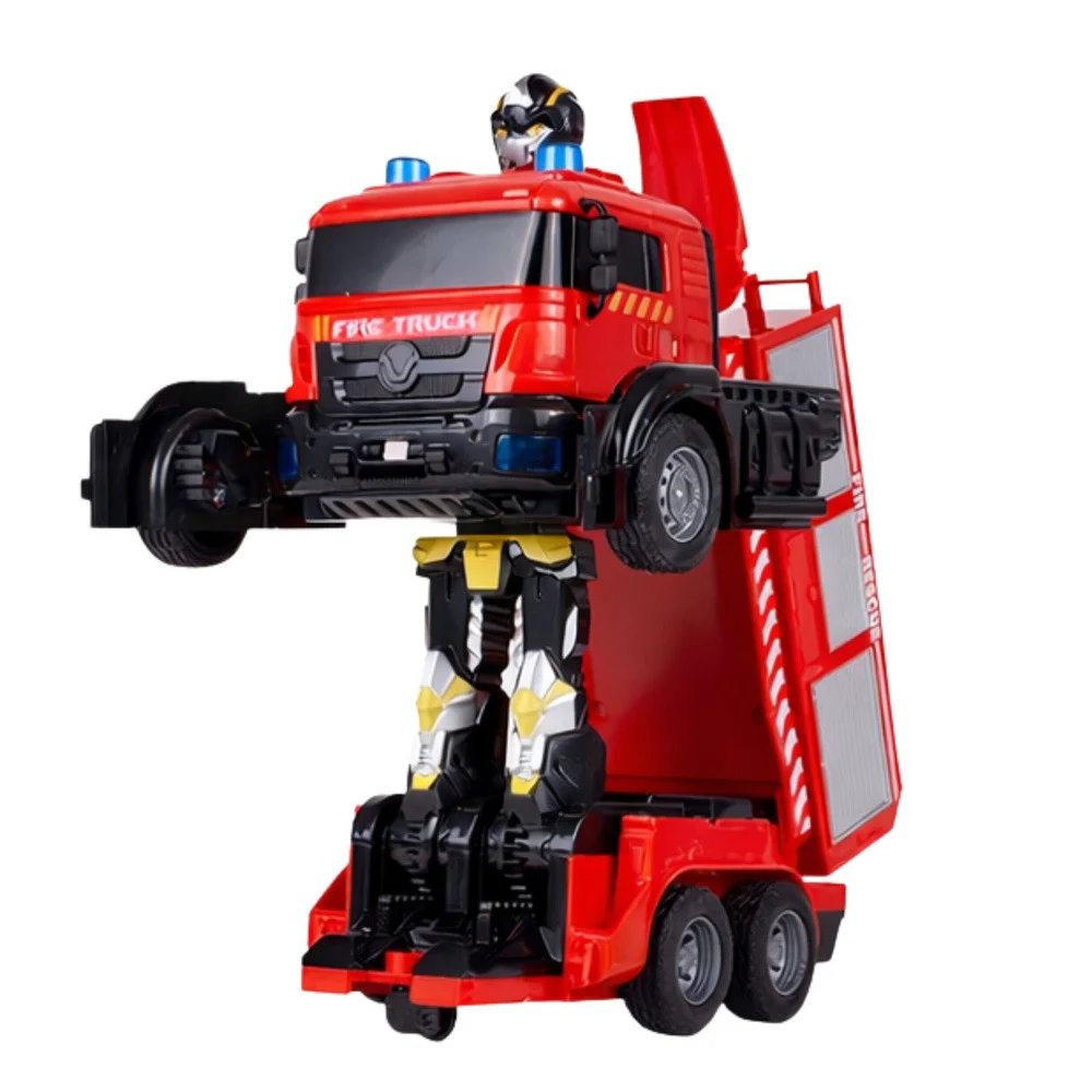 Vatrogasni robotski automobil 2 u 1 na daljinsko upravljanje, RC svjetla, zvukovi, voda_2