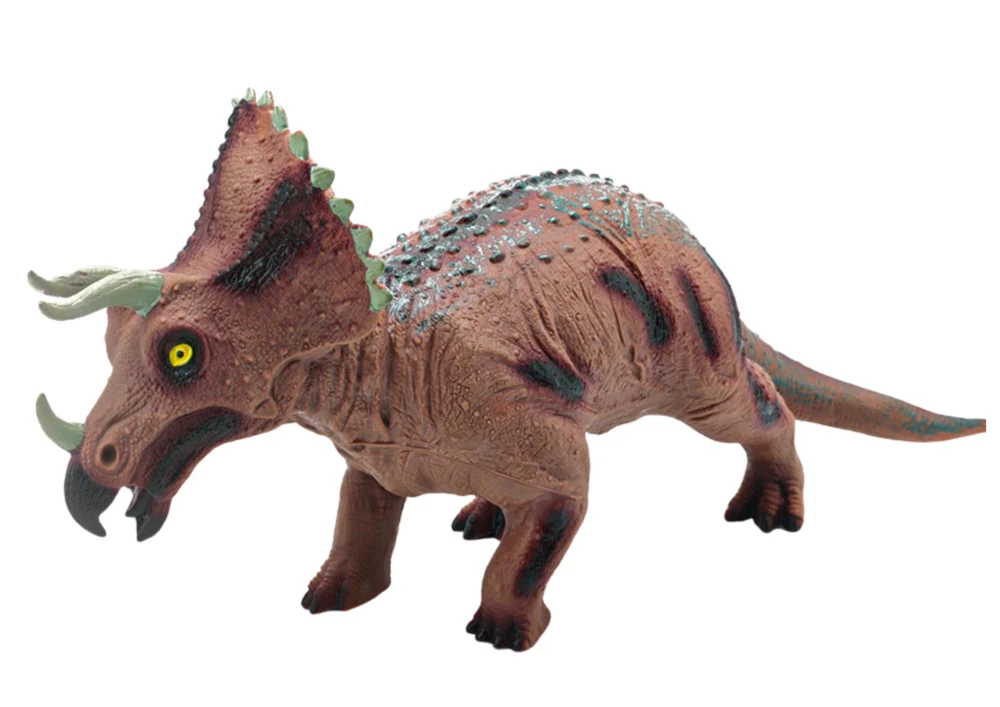 Velika figurica Triceratops sa zvukom, smeđa_2
