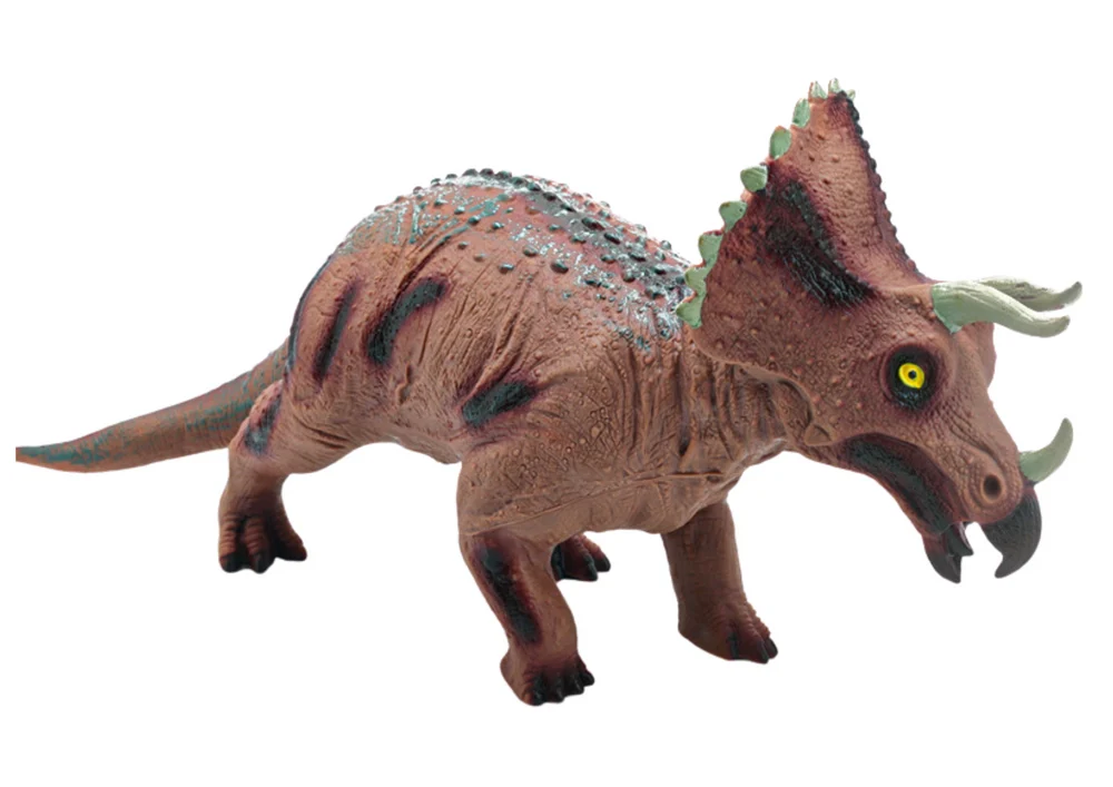 Velika figurica Triceratops sa zvukom, smeđa_3