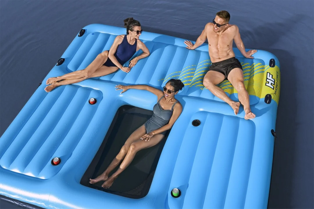 Veliki napuhani Hydro-Force otok za plivanje za 5 osoba BESTWAY + tobogan 365x295x77cm + tobogan_6