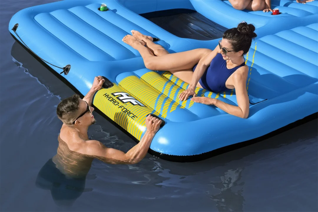 Veliki napuhani Hydro-Force otok za plivanje za 5 osoba BESTWAY + tobogan 365x295x77cm + tobogan_7