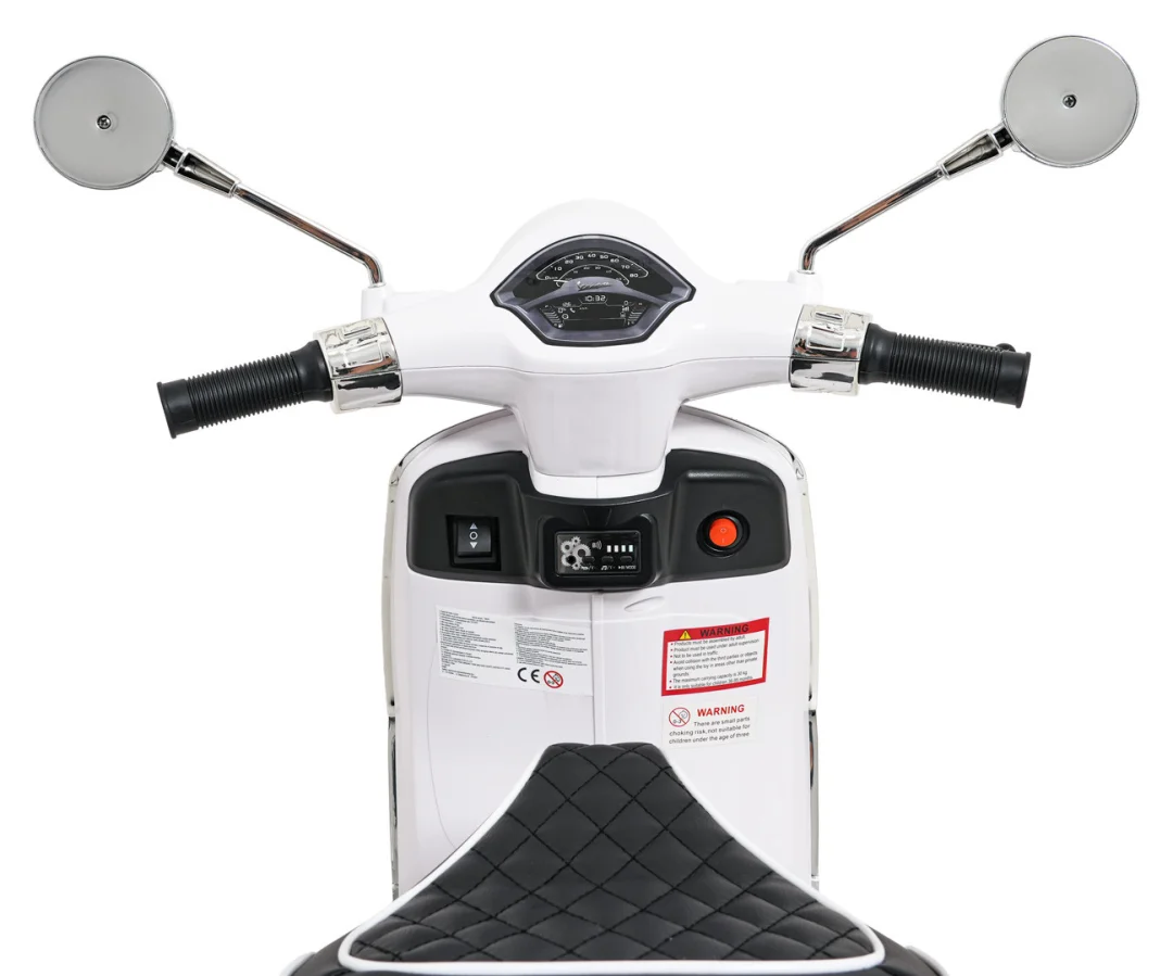 Vespa ROMA skuter vozilo bijeli motocikl za djecu, bijela motor na akumulator_15