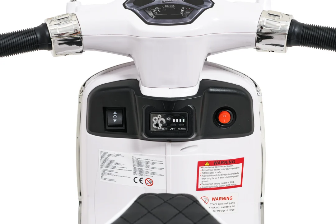 Vespa ROMA skuter vozilo bijeli motocikl za djecu, bijela motor na akumulator_16