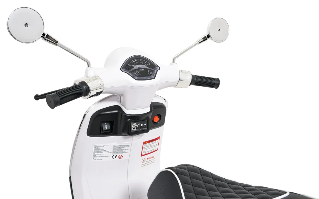 Vespa ROMA skuter vozilo bijeli motocikl za djecu, bijela motor na akumulator_17