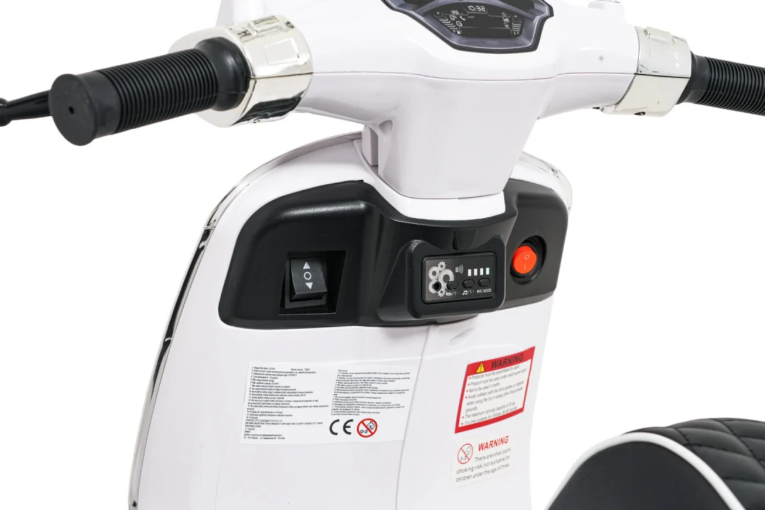 Vespa ROMA skuter vozilo bijeli motocikl za djecu, bijela motor na akumulator_18