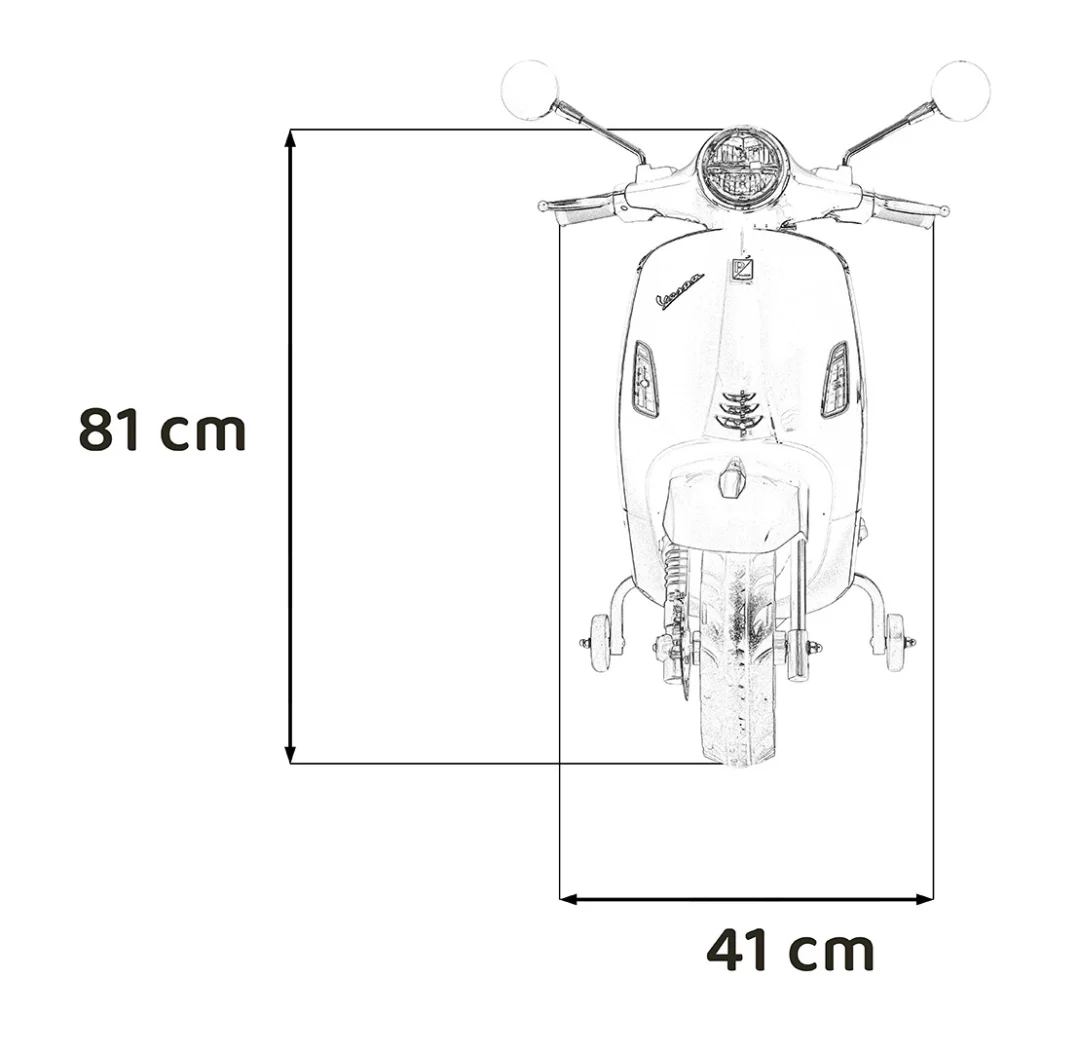 Vespa ROMA skuter vozilo bijeli motocikl za djecu, bijela motor na akumulator_3