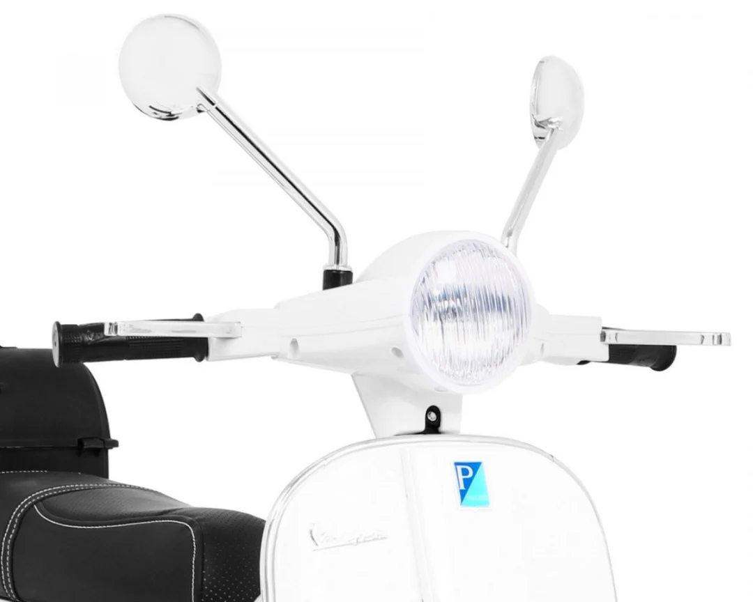 Vespa električni skuter za djecu bijeli + pomoćni kotači + audio + eko koža + EVA + spori, bijela motor na akumulator_11