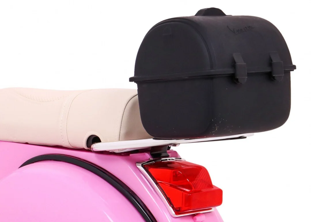 Vespa električni skuter za djecu roza + pomoćni kotači + audio + eko koža + EVA + spori start motor na akumulator_12
