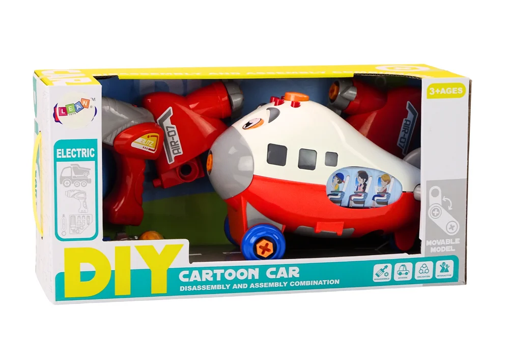 Vijčani avion DIY crveni_4