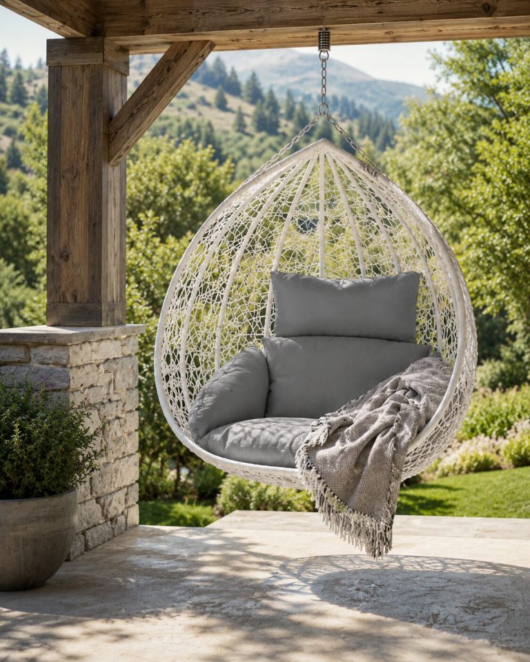 Viseća Fotelja Cocoon Hanging Toscana Bijela 1