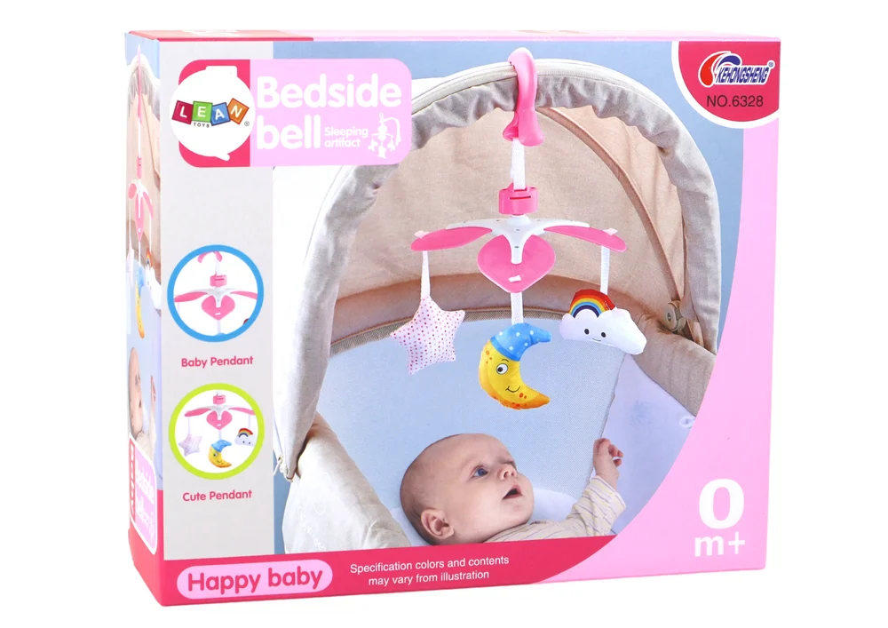 Viseći vrtuljak za bebe nebo ružičasti s kopčom_4
