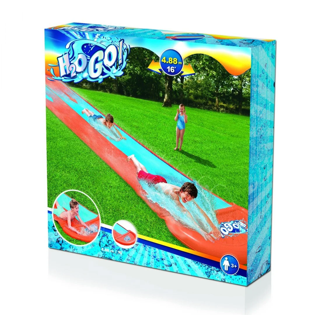 Vodeni tobogan za djecu 3+ Dvostruka staza 488 cm BESTWAY + krpa za popravak_8