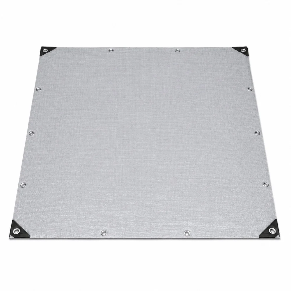 Vodootporna cerada siva 3 × 4 m, ojačana s ušicama_2