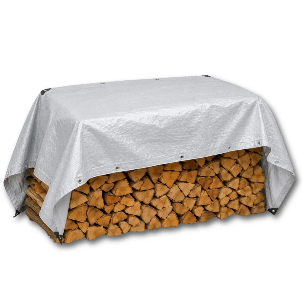 Vodootporna cerada siva 3 × 4 m, ojačana s ušicama_3