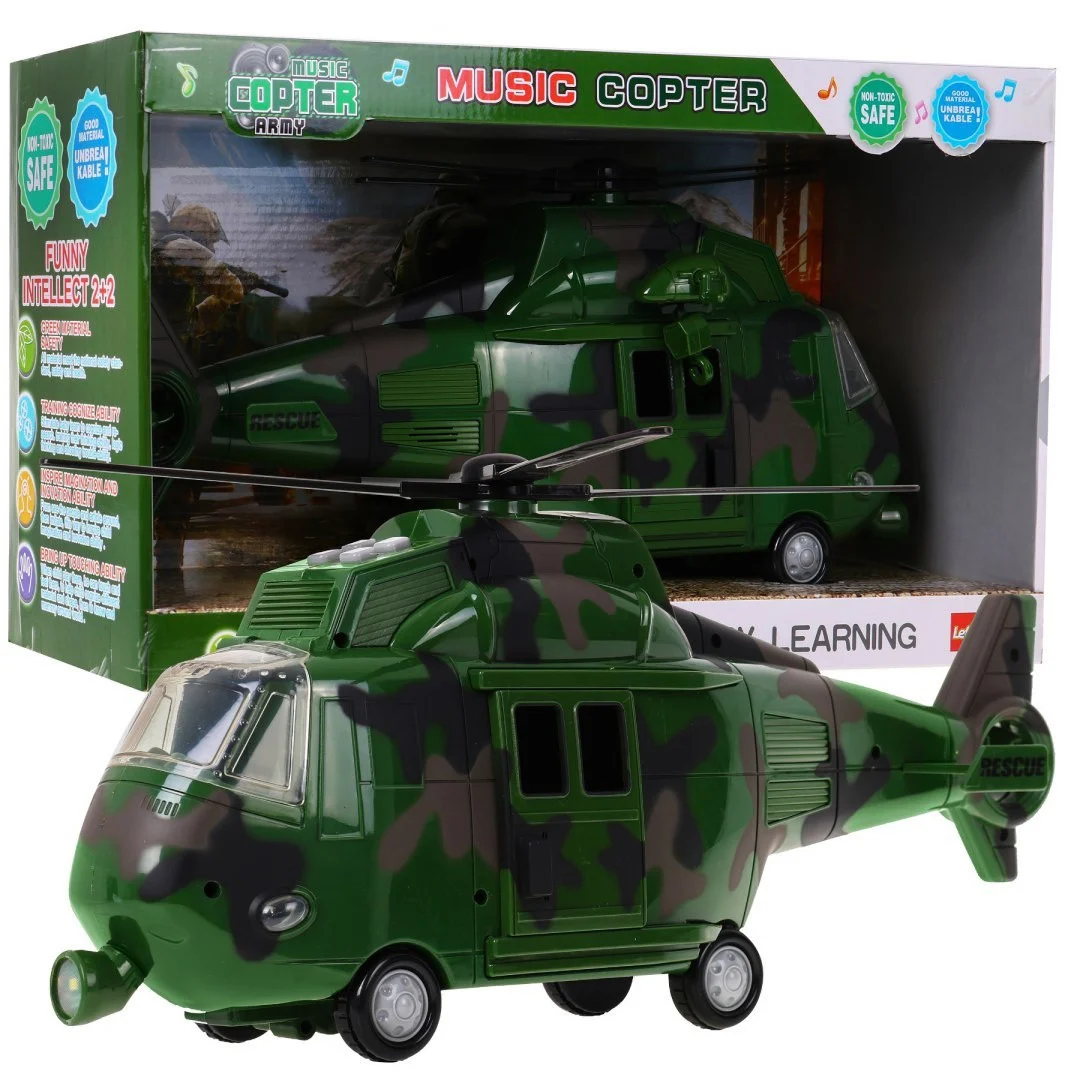 Vojni helikopter za djecu 3+ zeleni + zvukovi svjetla + pokretni dijelovi_1