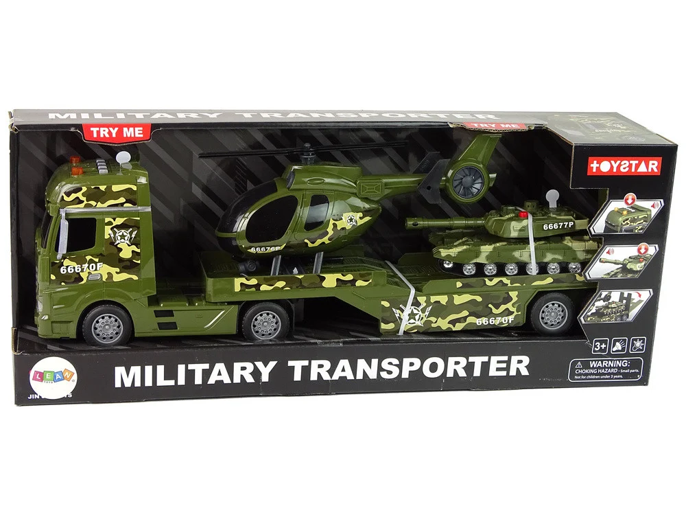 Vojni set tenk, helikopter i kamion, pogon na trenje_5