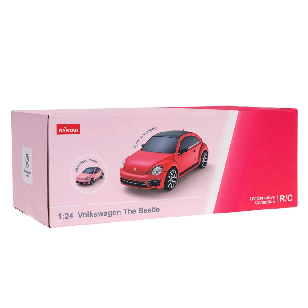 Volkswagen Beetle UV osjetljivi automobil na daljinsko upravljanje, ružičasti Rastar 1:24_5