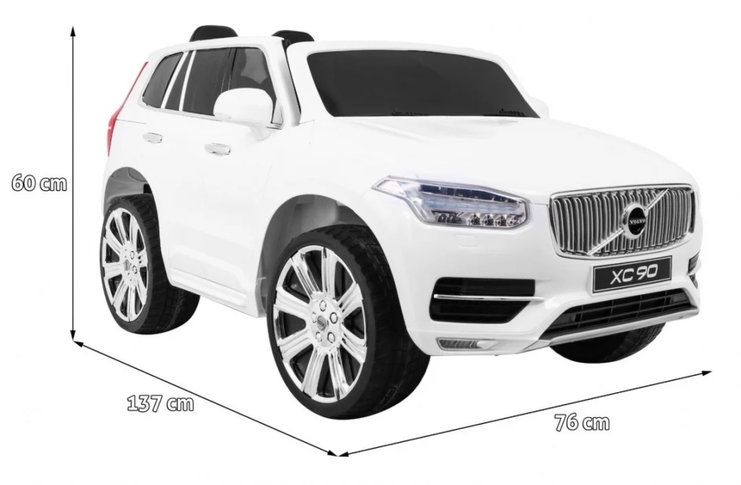 Volvo XC90 na baterije za djecu bijeli + daljinski upravljač + nosač za prtljagu + EVA, bijela_2