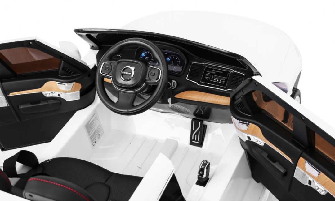 Volvo XC90 na baterije za djecu bijeli + daljinski upravljač + nosač za prtljagu + EVA, bijela_9