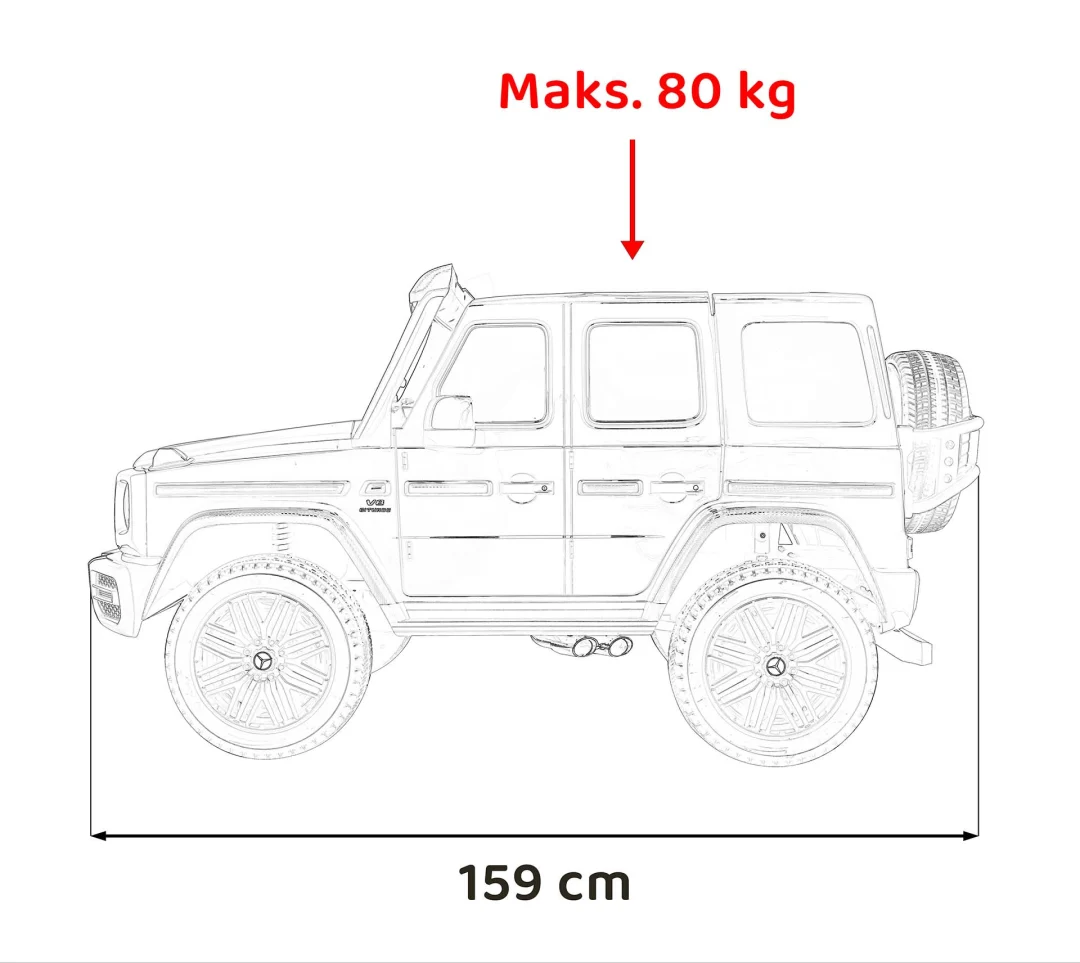Vozilo Mercedes Benz G63 AMG XXL STRONG MP4 bijela boja_4