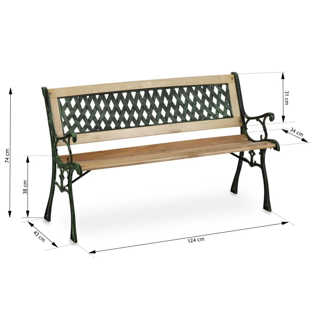 Vrtna klupa s naslonom 124 x 74 x 43 cm Sofa Fusio_10