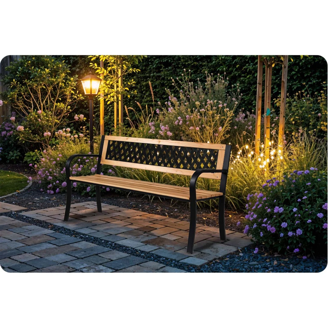 Vrtna klupa s naslonom 125 x 77 x 49 cm Elion Sofa_4