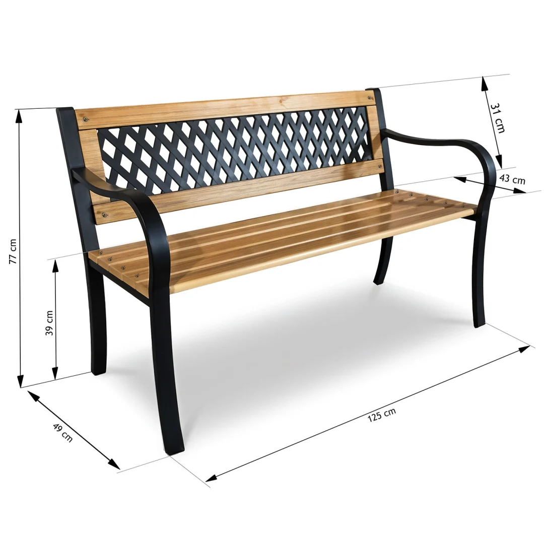 Vrtna klupa s naslonom 125 x 77 x 49 cm Elion Sofa_6