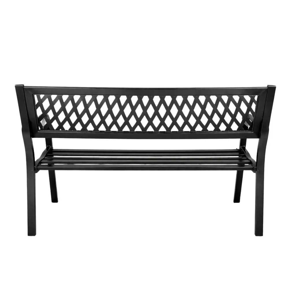 Vrtna metalna klupa 2 sjedala crna 120 cm_6