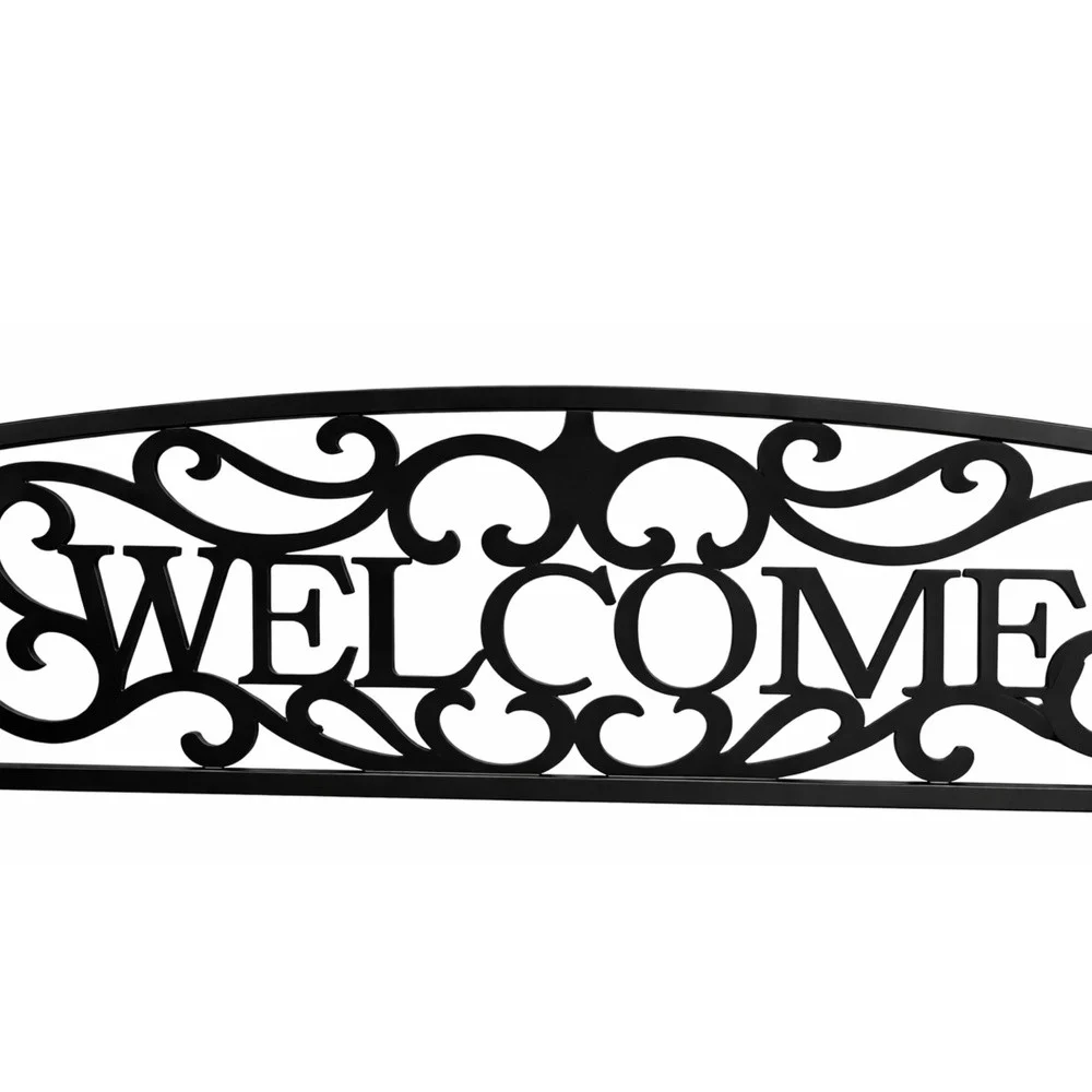 Vrtna metalna klupa Welcome 3 sjedala crna 127 cm_4