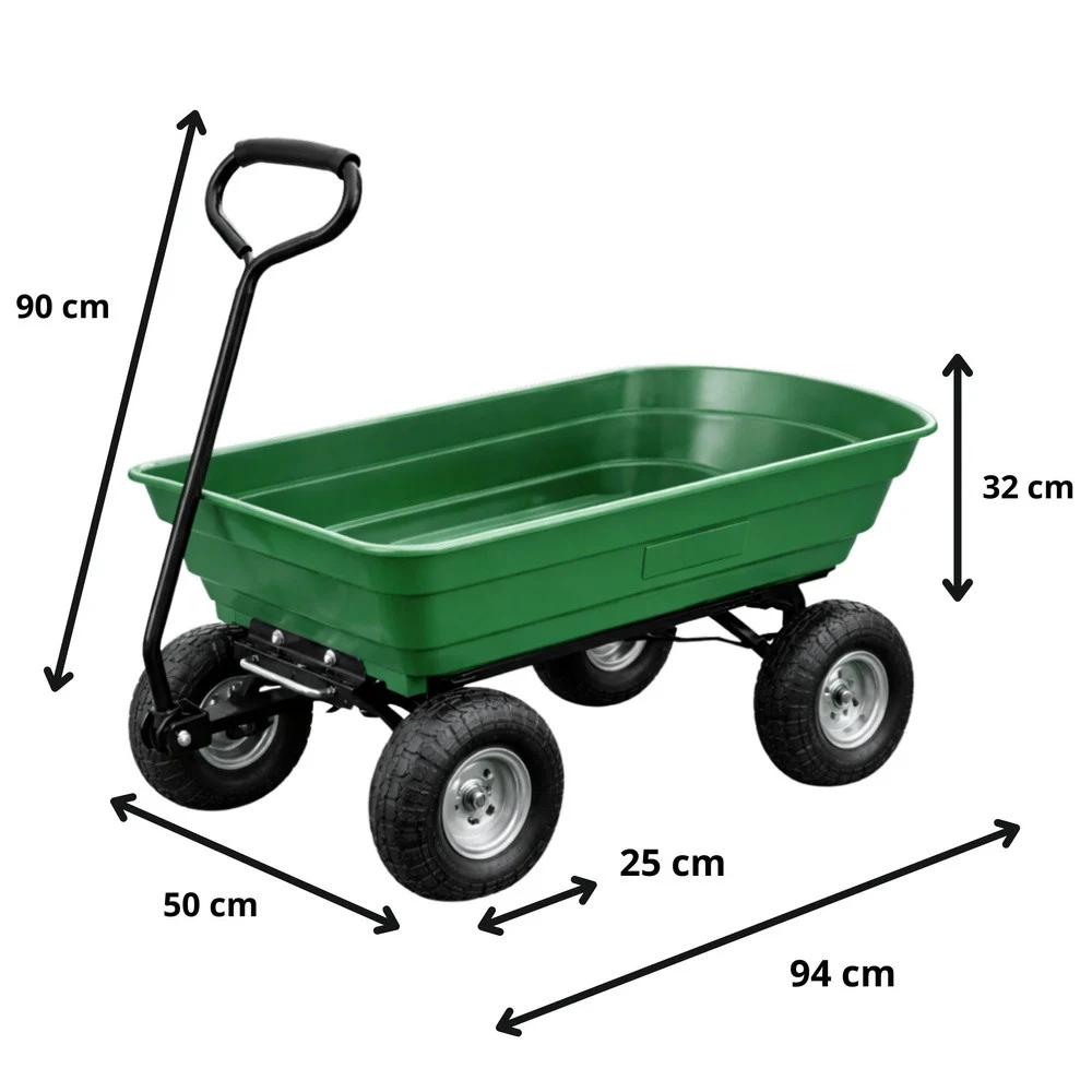 Vrtna transportna kolica, odvojiva nagibna pladanj, zelena, 120 kg_3