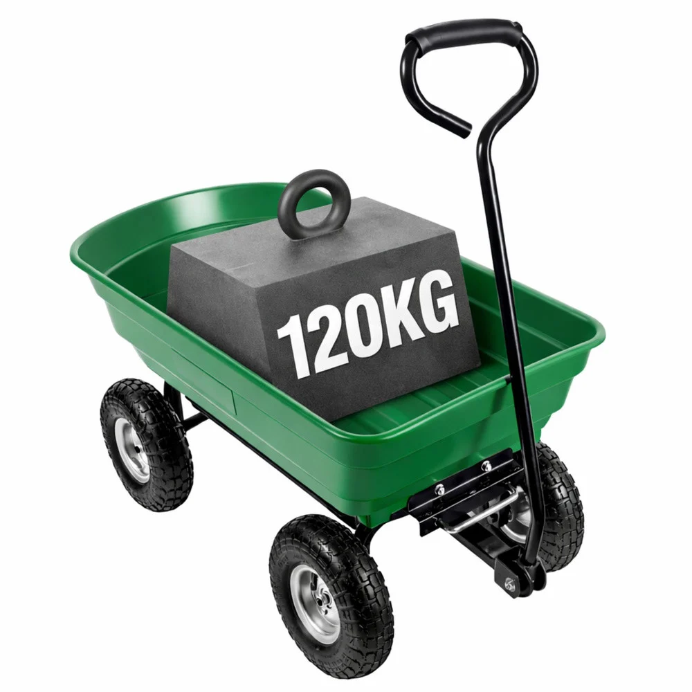 Vrtna transportna kolica, odvojiva nagibna pladanj, zelena, 120 kg_5