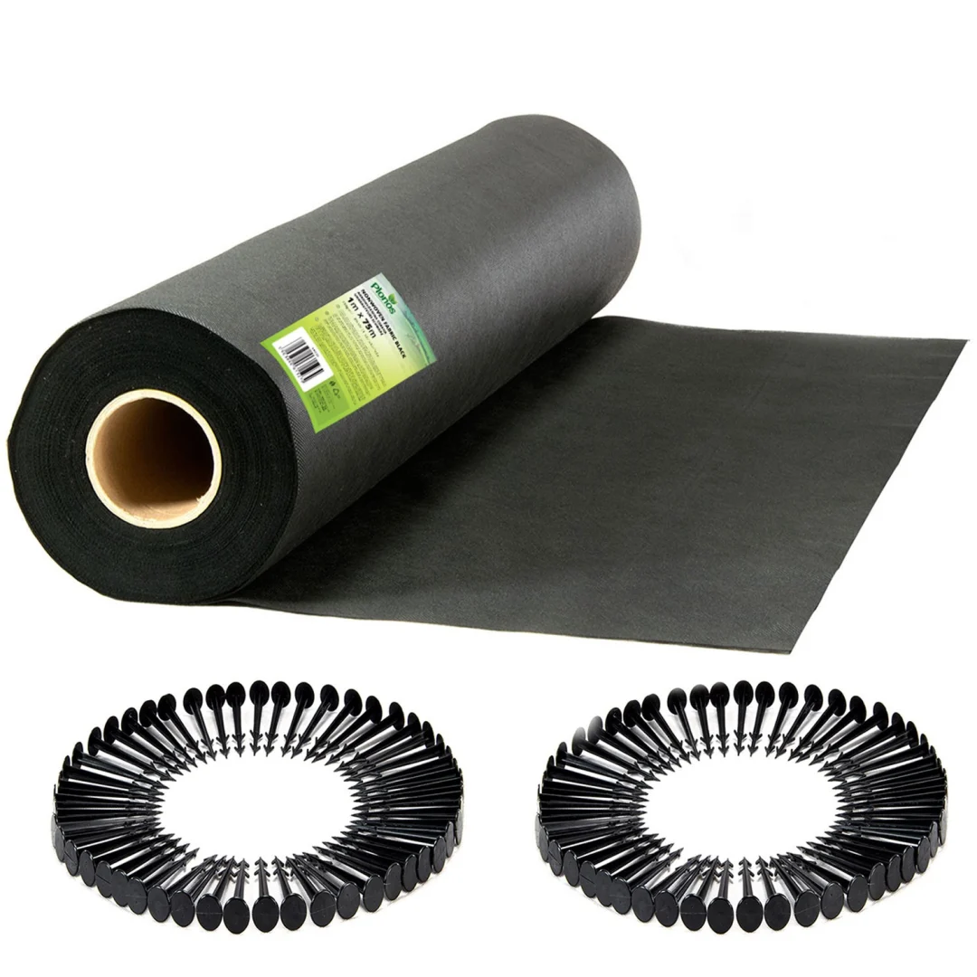 Vrtni agrotekstil 1 m x 75 m + 50 Plonos iglica - crni_1