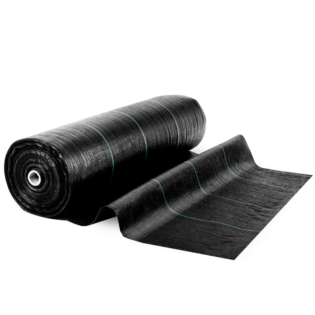 Vrtni agrotekstil 1,6 m x 100 m 90 g/m2 + 100 Plonos iglica (tkani) - crni_3