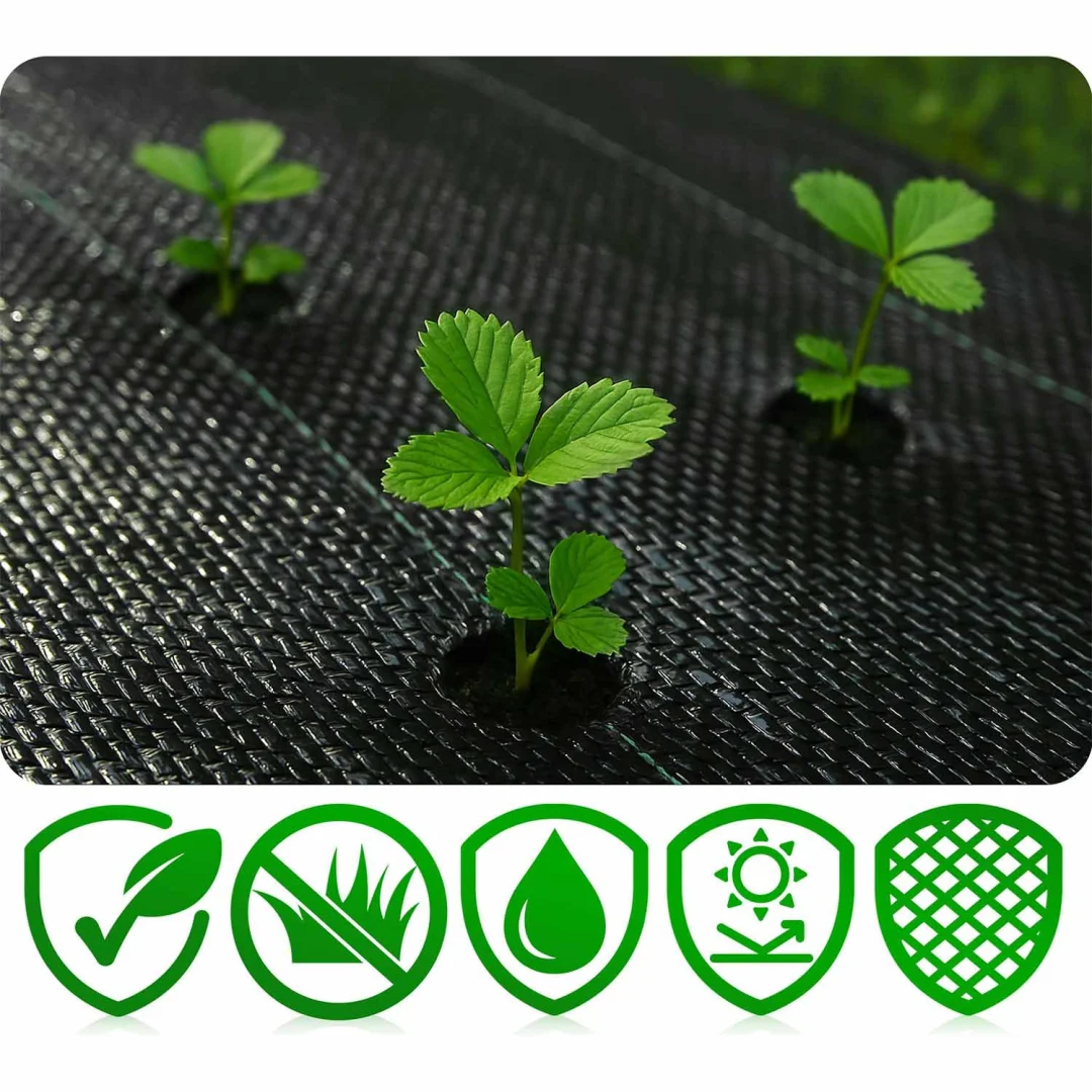 Vrtni agrotekstil 1,6 m x 100 m 90 g/m2 + 100 Plonos iglica (tkani) - crni_6