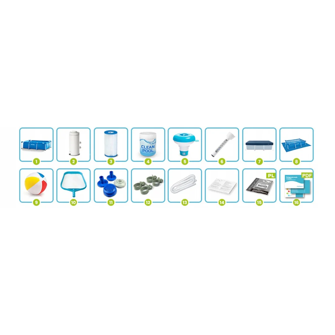 Vrtni bazen s okvirom 260 x 160 x 65 cm 15-u-1 INTEX 28271, plava, var. 28271-15W1SET_4