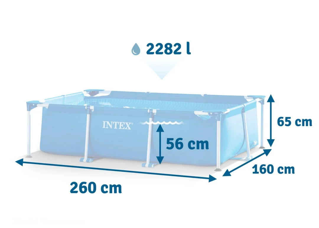 Vrtni bazen s okvirom 260 x 160 x 65 cm 2 u 1 INTEX 28271_3