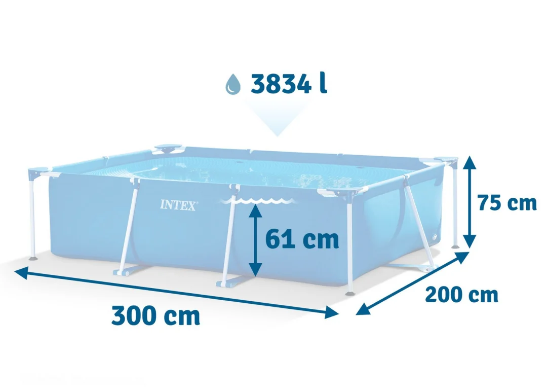Vrtni bazen s okvirom 300 x 200 x 75 cm 2 u 1 INTEX 28272_4